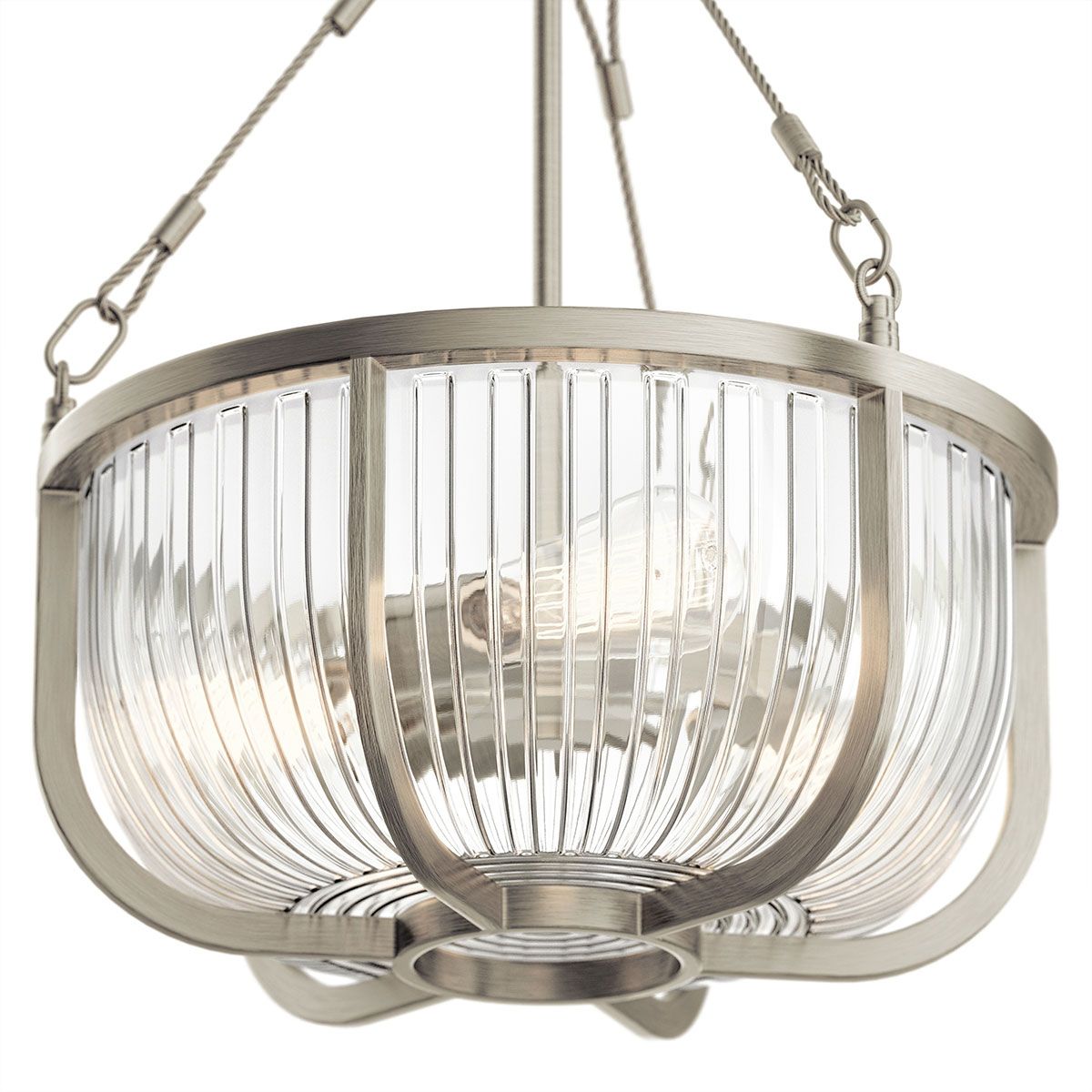 Roux 3 Light Nickel Pendant or Semi Flush