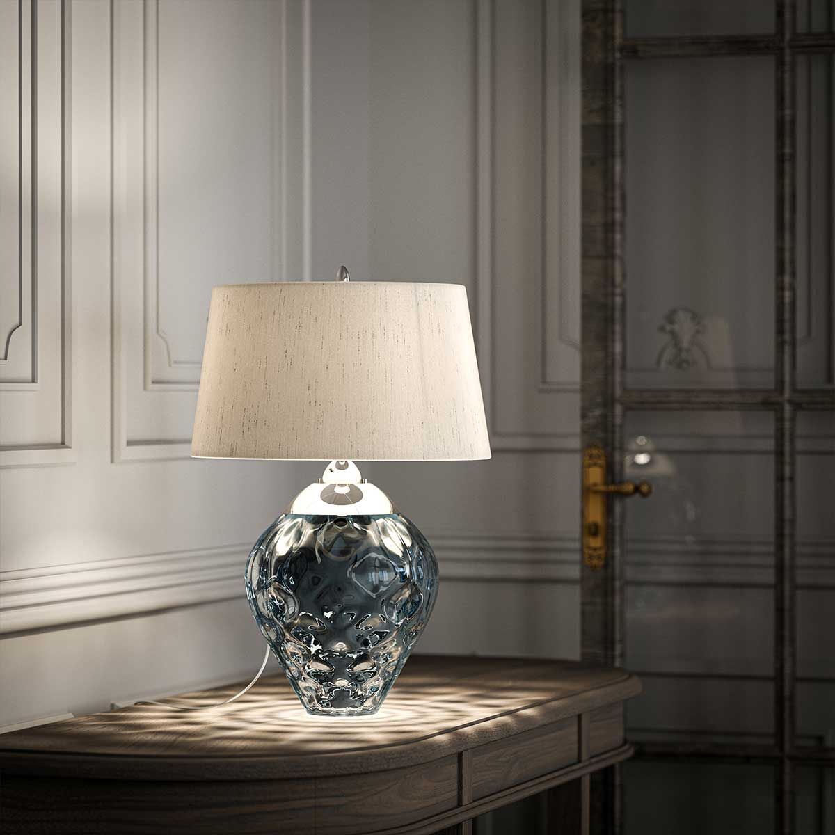 Samara Light Blue Glass Table Lamp