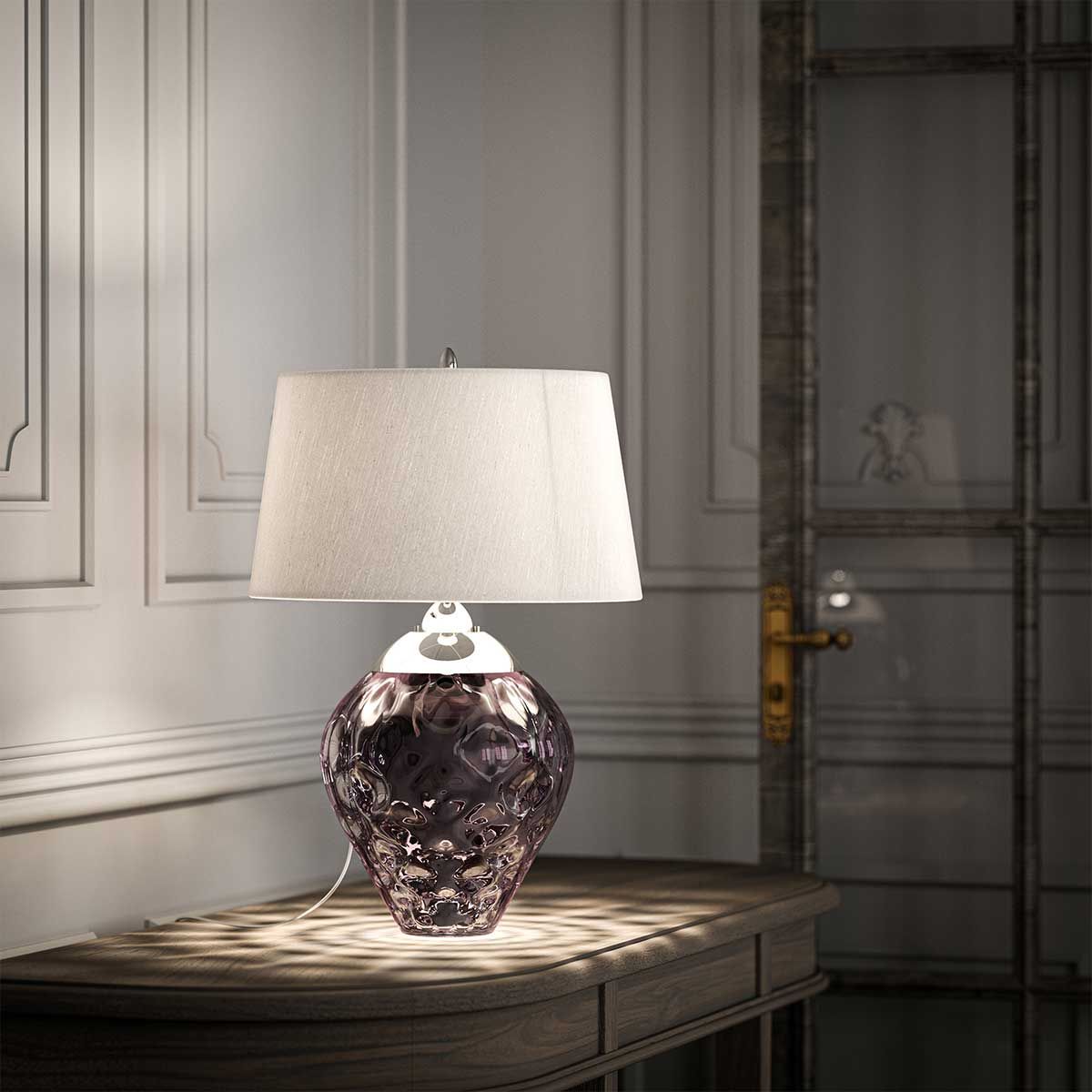 Samara Plum Glass Table Lamp