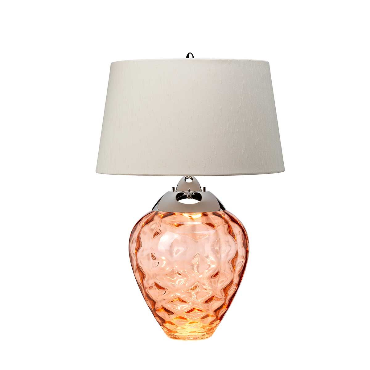 Samara Salmon Pink Glass Table Lamp