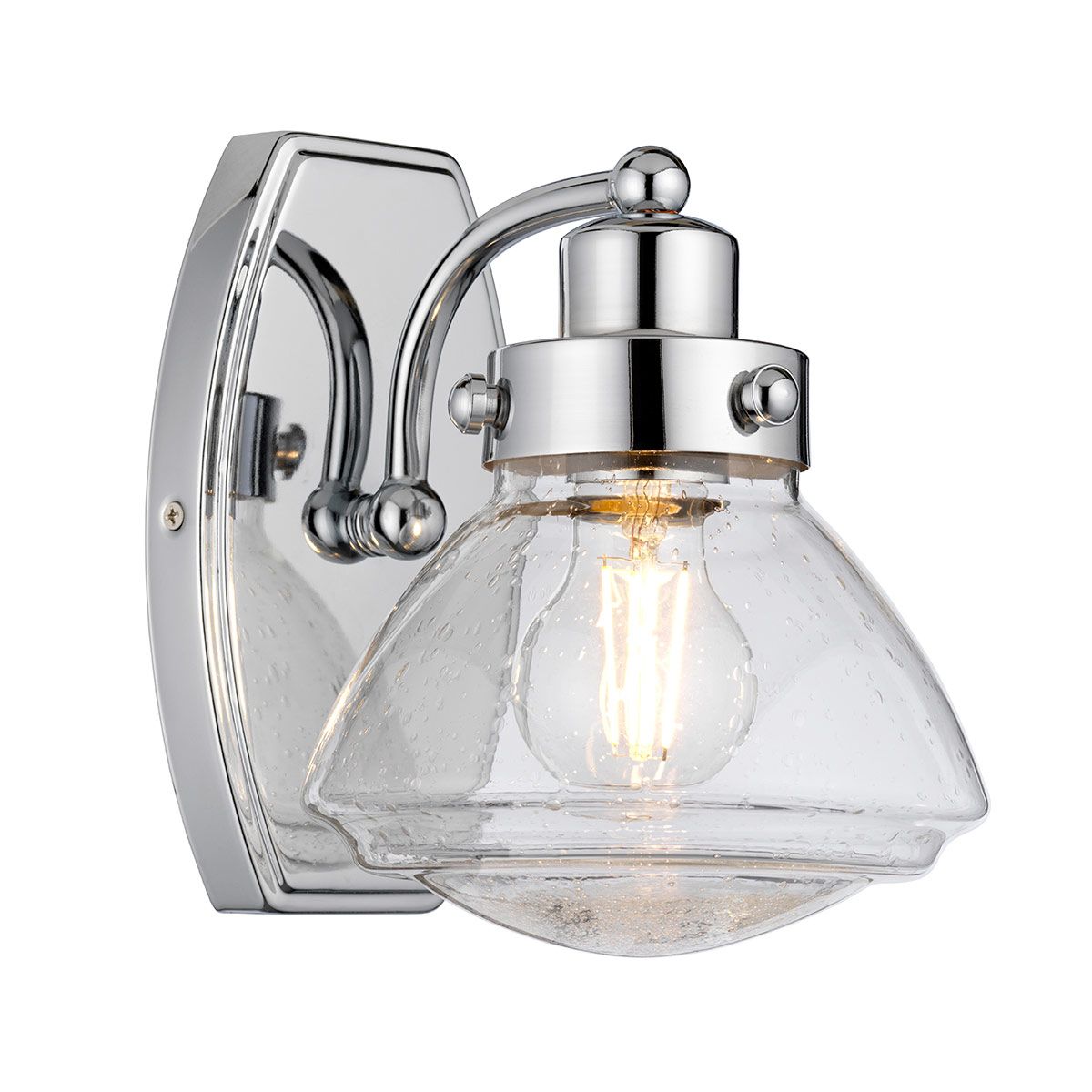 Scholar 1 Light Polished Chrome Bathroom Wall Light QN-SCHOLAR1 by Quoizel