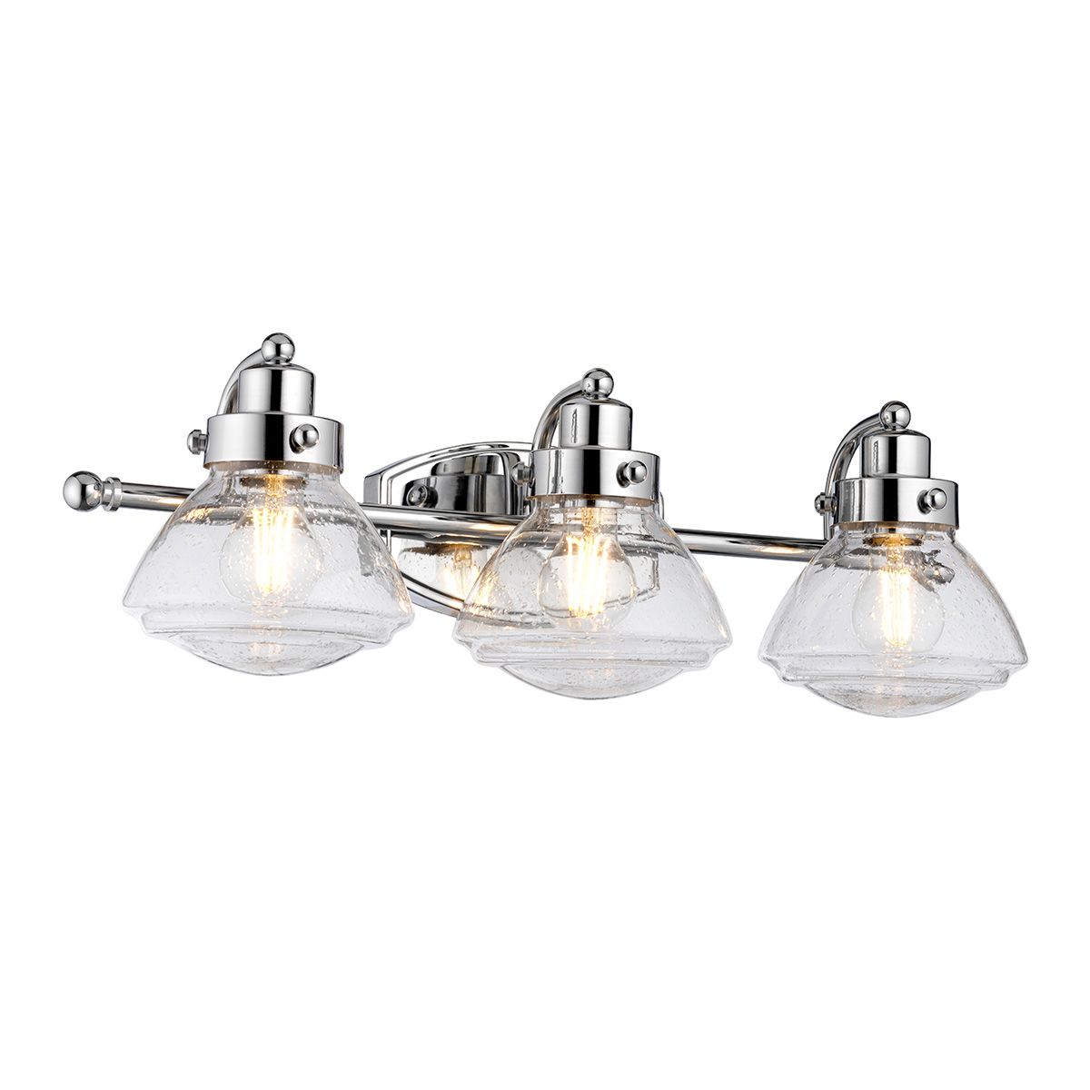 Scholar 3 Light Polished Chrome Bathroom Wall Light QN-SCHOLAR3 by Quoizel