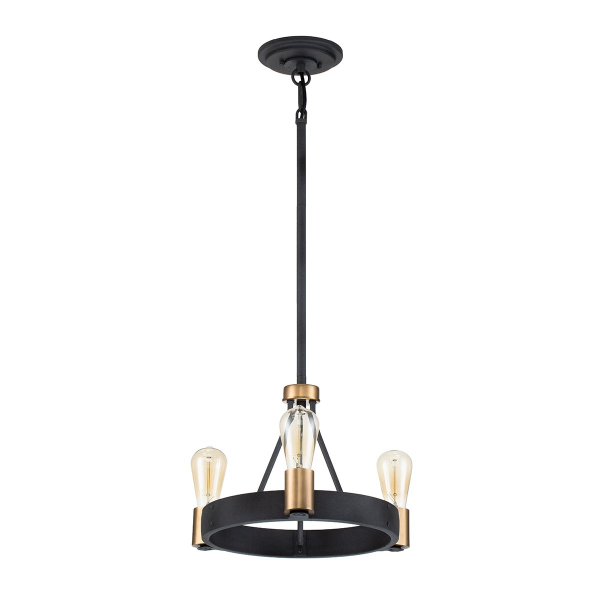 Silas 3 Light Zinc Pendant/ Semi-Flush By Quintiesse Lighting QN-SILAS-3P-DZ