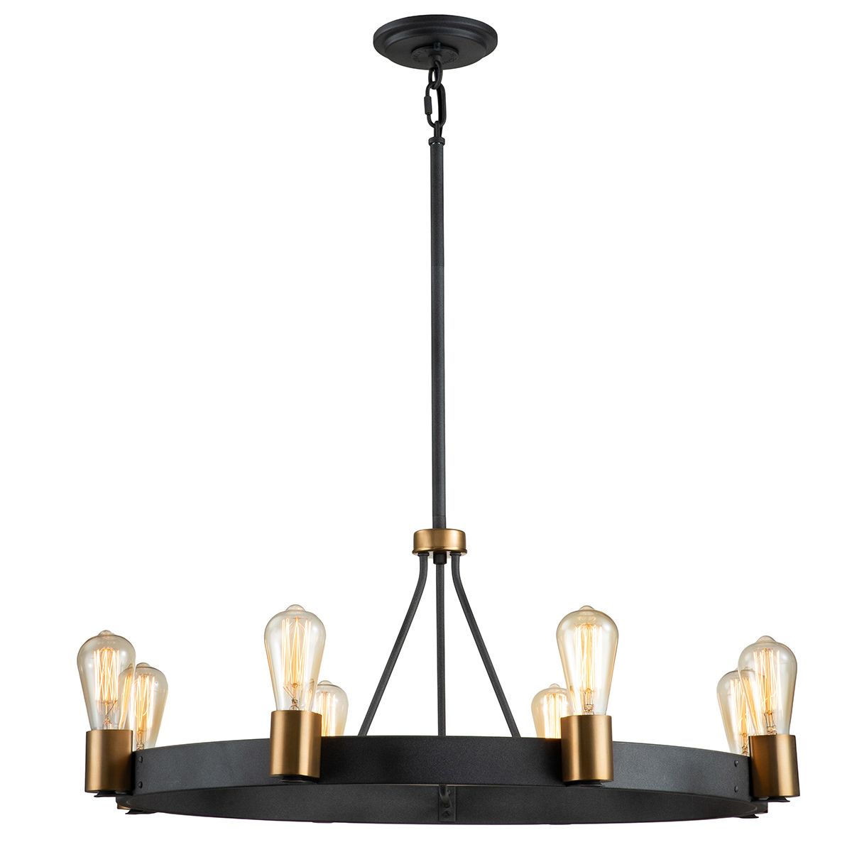Silas 8 Light Zinc Pendant/ Semi-Flush Ceiling Light By Quintiesse Lighting QN-SILAS-8P-DZ