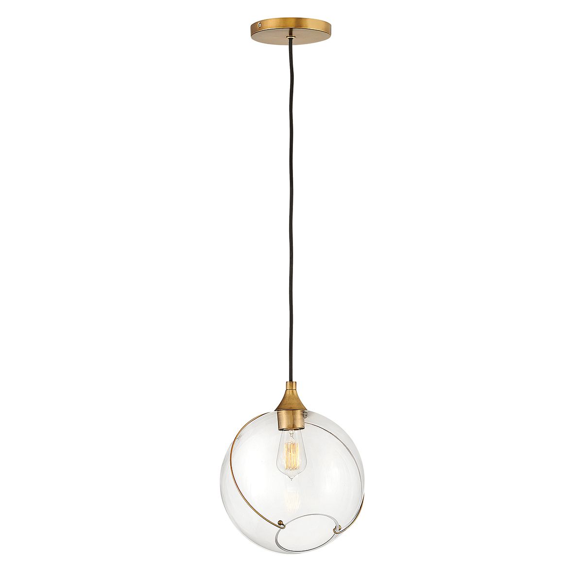 Skye 1 Light Brass Ceiling Pendant Light By Quintiesse Lighting QN-SKYE-1P