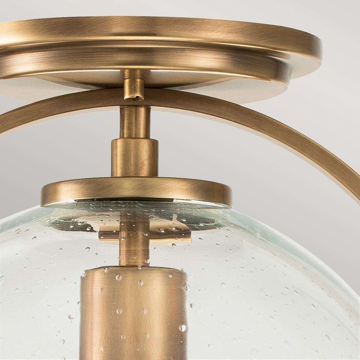Somerset 1 Light Brass/Clear Flush Ceiling Light-OPEN-BOX-50-040626