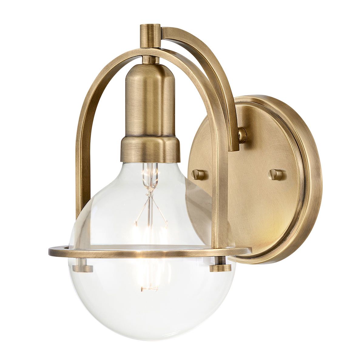 Somerset 1 Light Brass/Clear Wall Light QN-SOMERSET1-C-HB by Hinkley