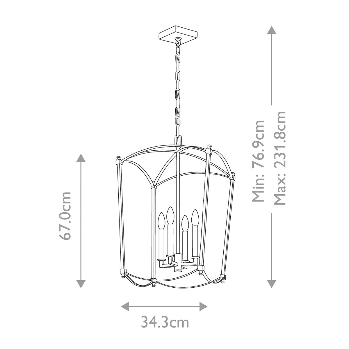 Thayer 4 Light Gold Pendant