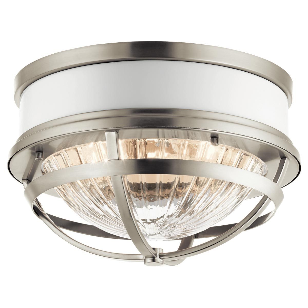Tollis 2 Light Nickel/White Flush Ceiling Light