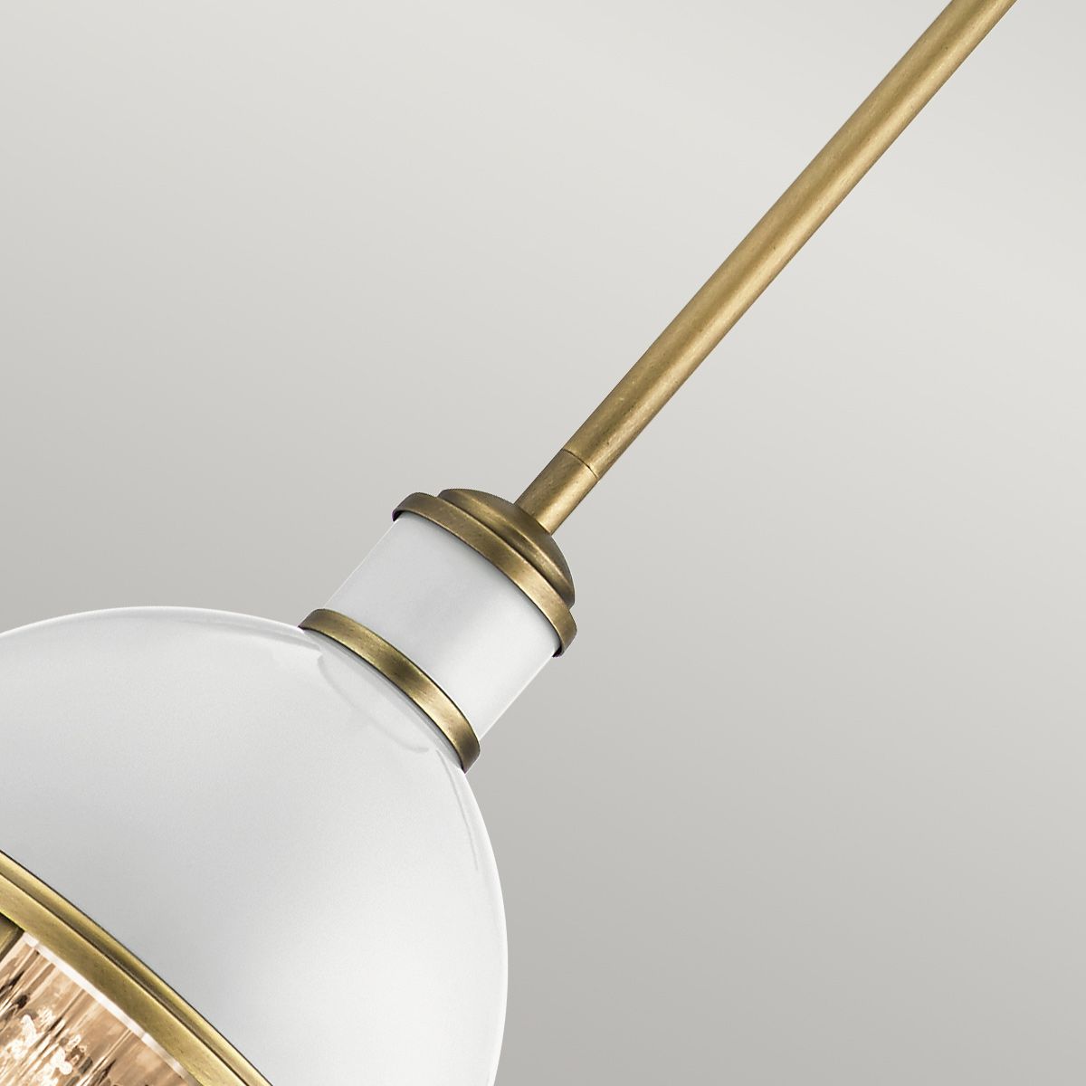 Tollis 1 Light Mini Brass and White Pendant Light