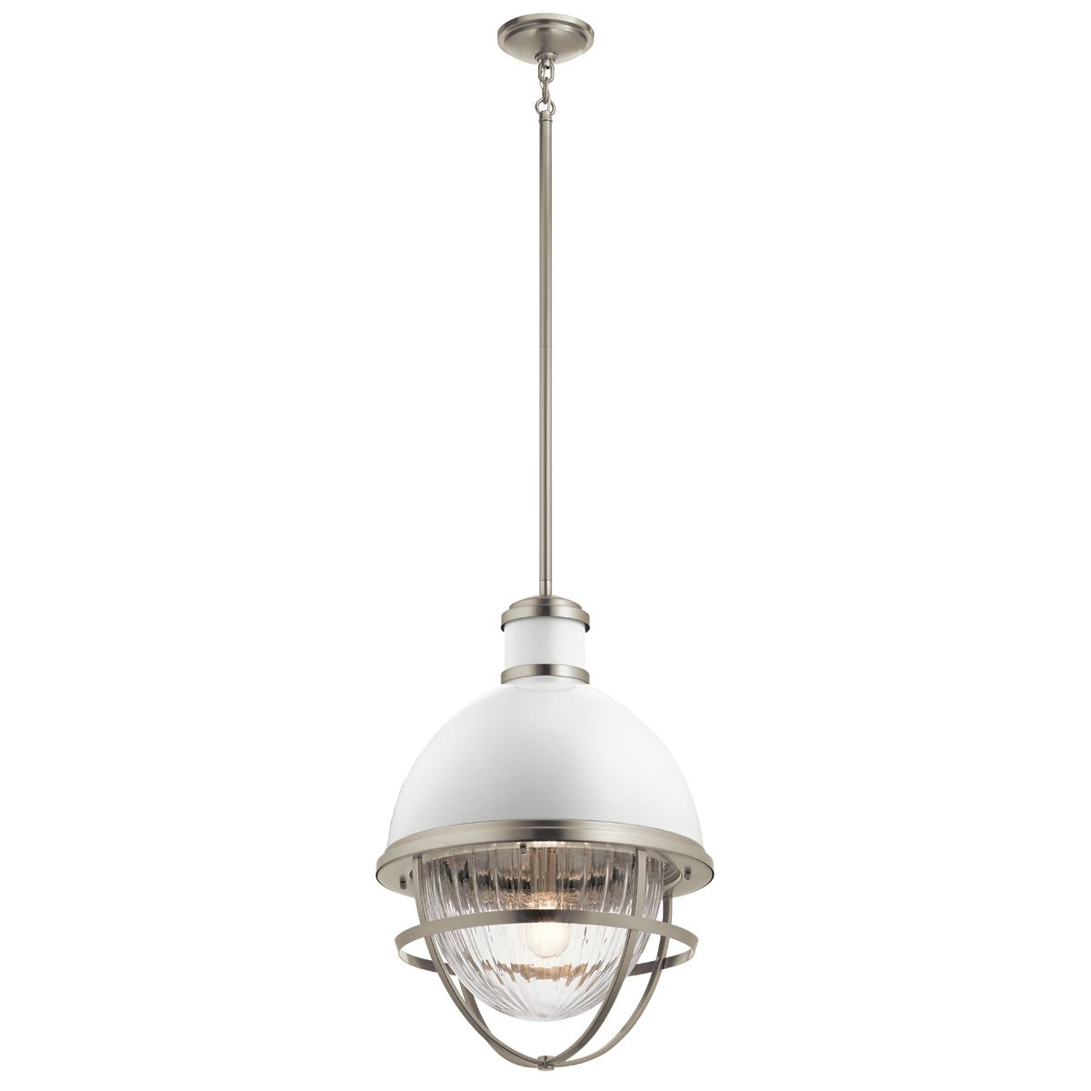 Tollis 1 Light Nickel/White Living Room Pendant Light By Quintiesse Lighting QN-TOLLIS-P-BN