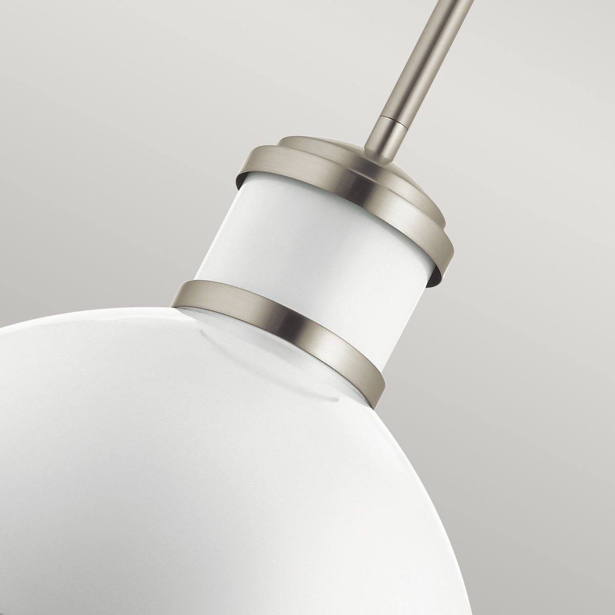 Tollis 1 Light Nickel and White Pendant Light