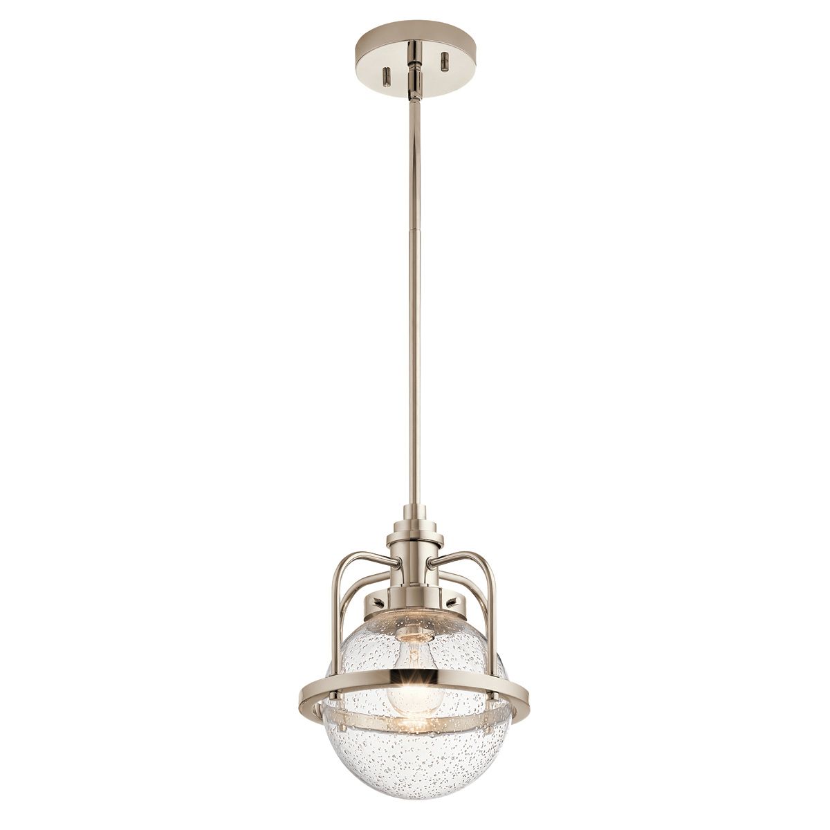 Triocent 1 Light NIckel Bathroom Pendant/ Semi-Flush Light By Quintiesse Lighting QN-TRIOCENT-P-PN