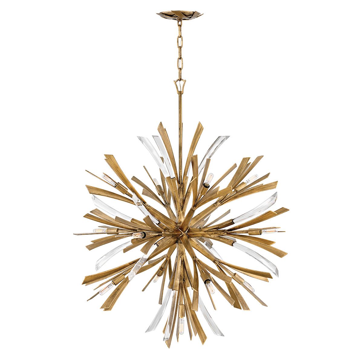 Vida 13 Light Large Gold Pendant Light By Quintiesse Lighting QN-VIDA-13P-L