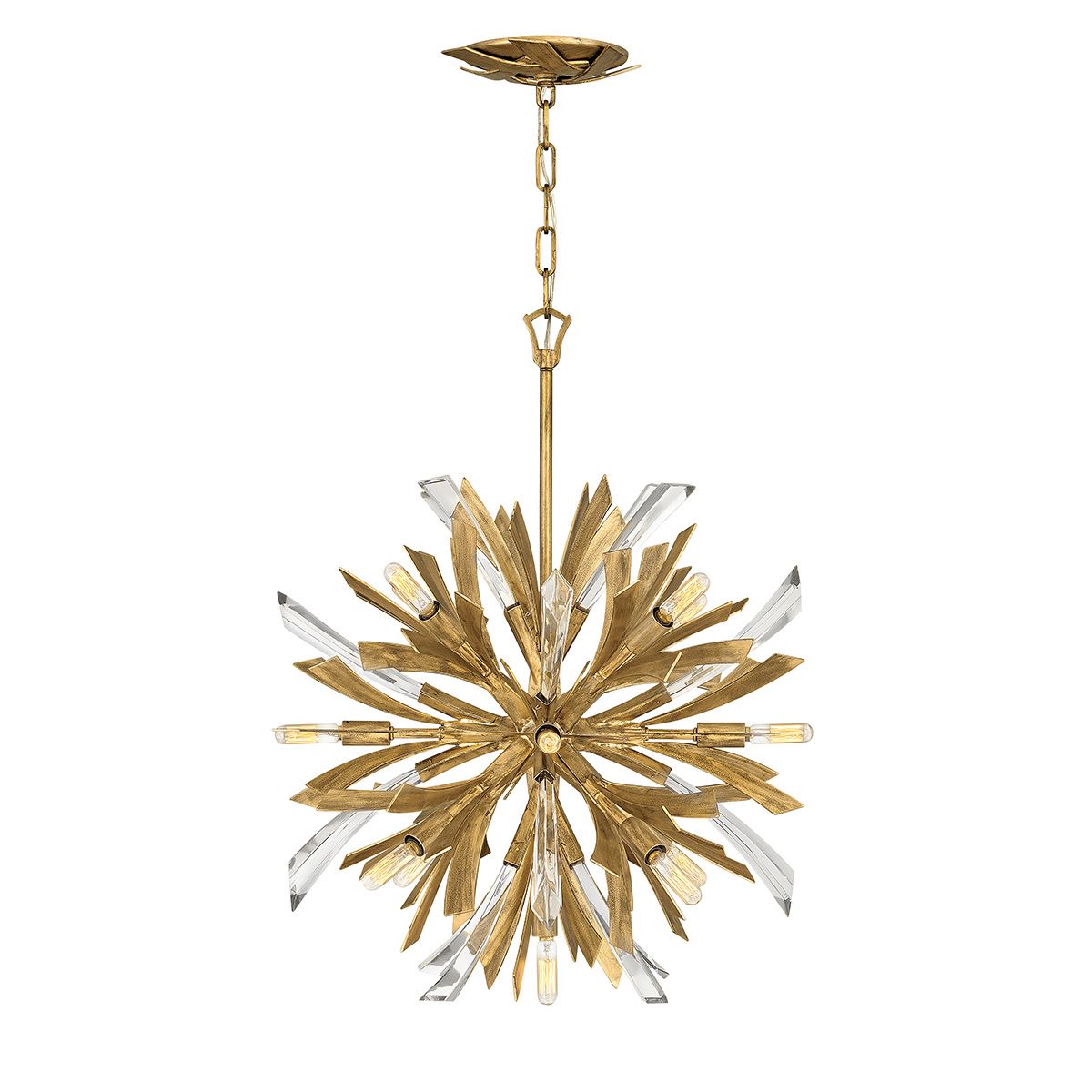 Vida 13 Light Small Gold Pendant Light By Quintiesse Lighting QN-VIDA-13P-S
