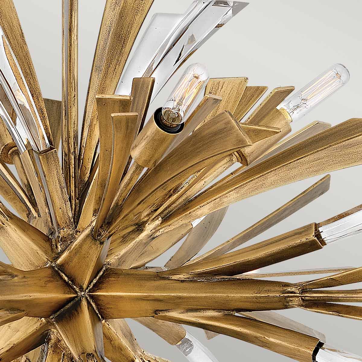 Vida 13 Light Wide Gold Pendant Light