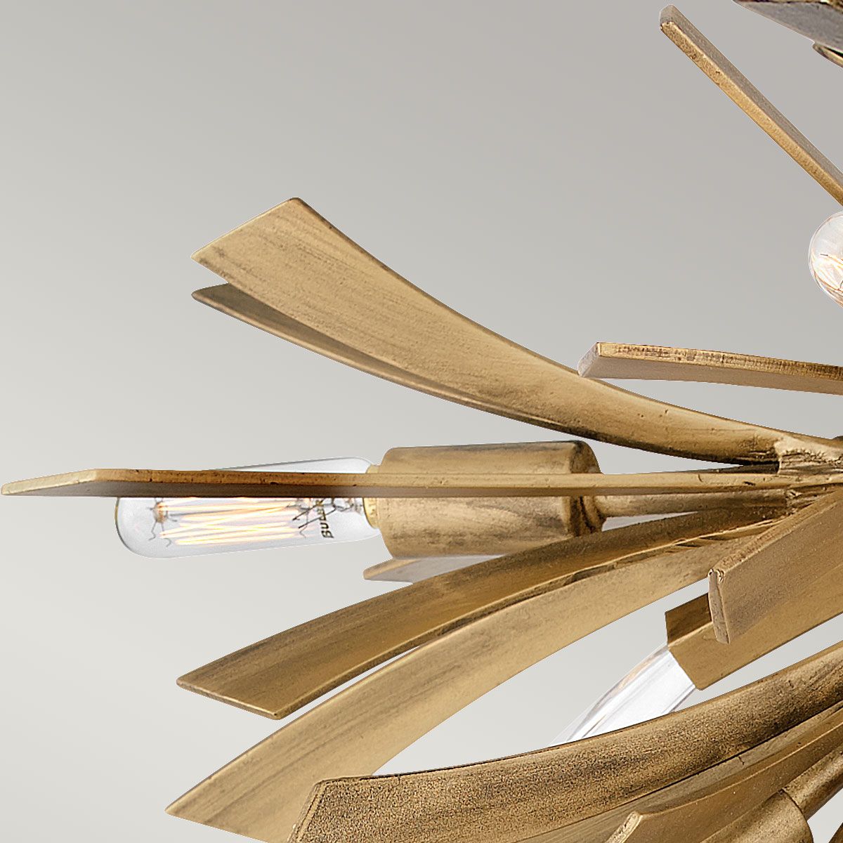 Vida 9 Light Gold Semi Flush Ceiling Light