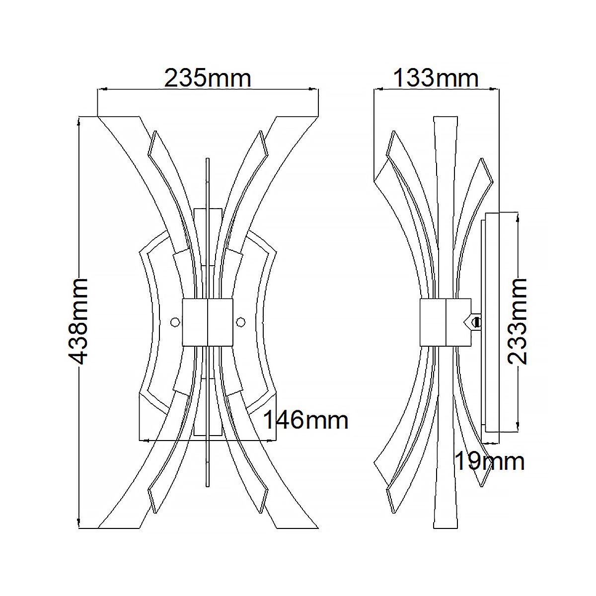 Vida 2 Light Gold Wall Light