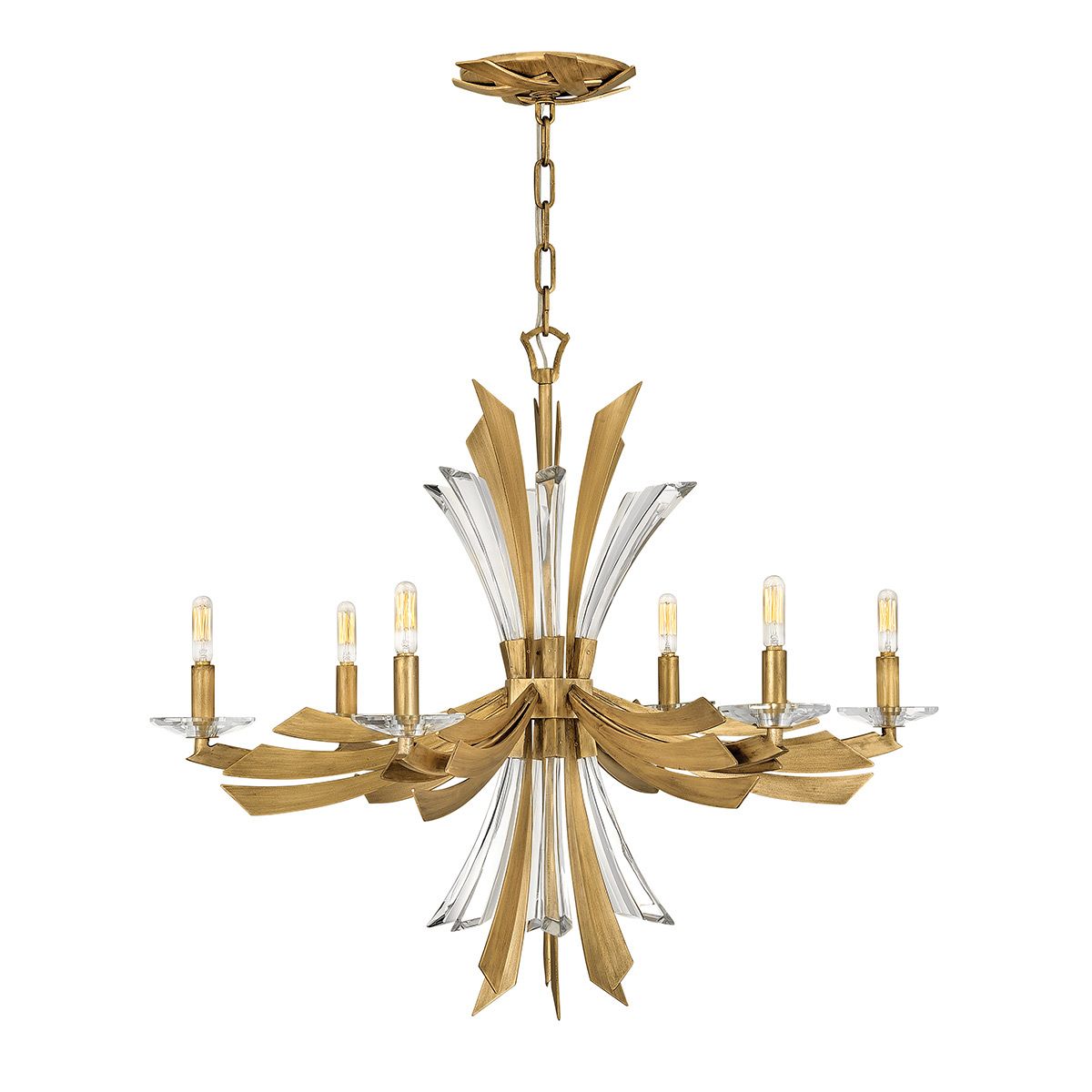 Vida 6 Light Gold Chandelier By Quintiesse Lighting QN-VIDA6