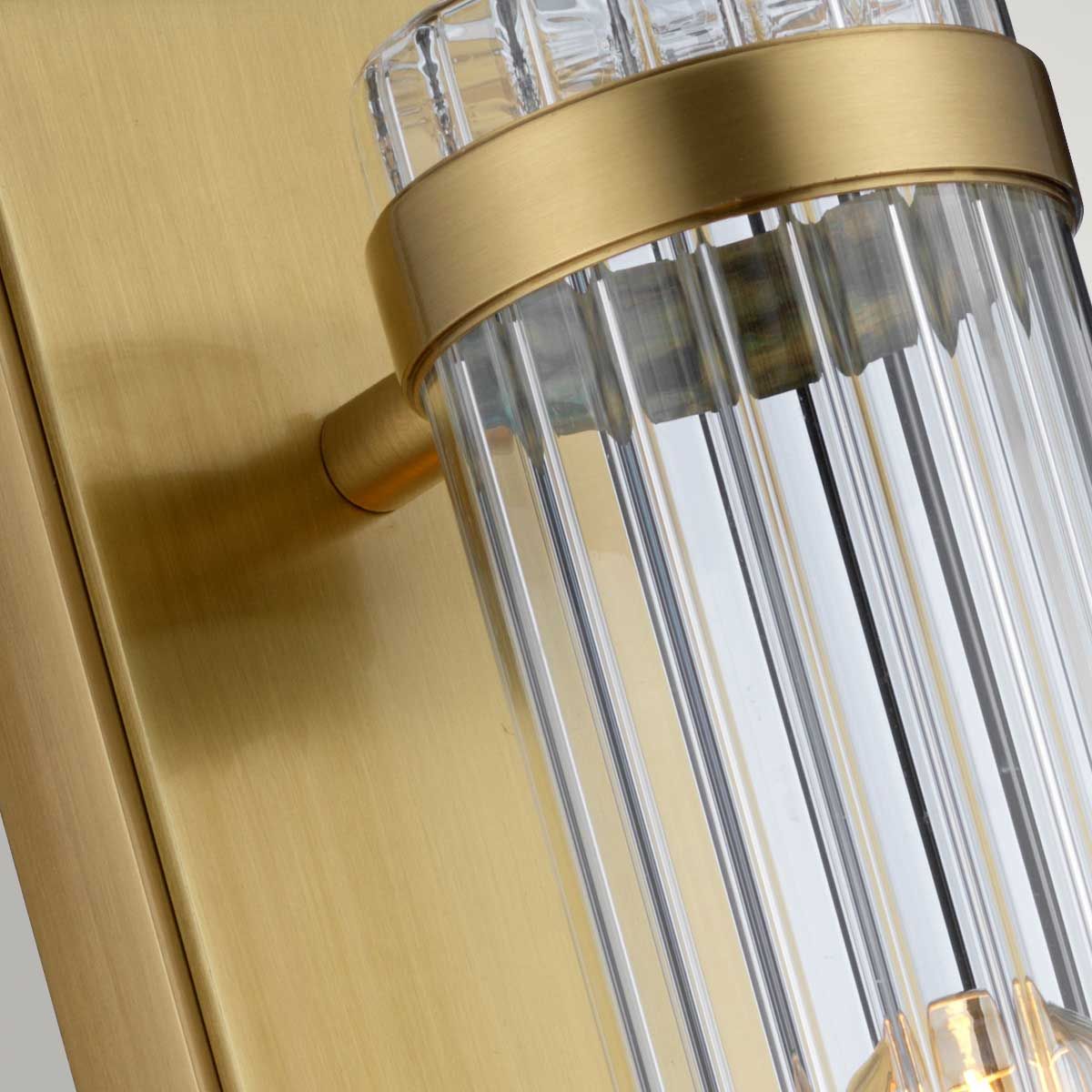 Wellington 1 Light Aged Brass Bathroom Wall Light