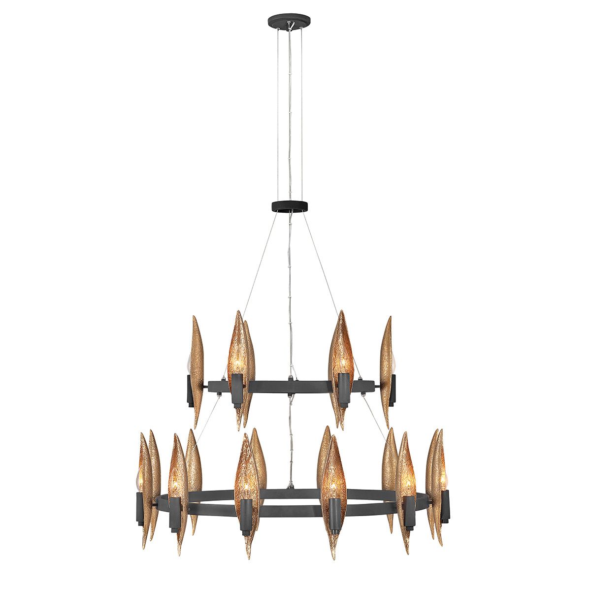 Willow 18 Light Chandelier By Quintiesse Lighting QN-WILLOW18-CBK