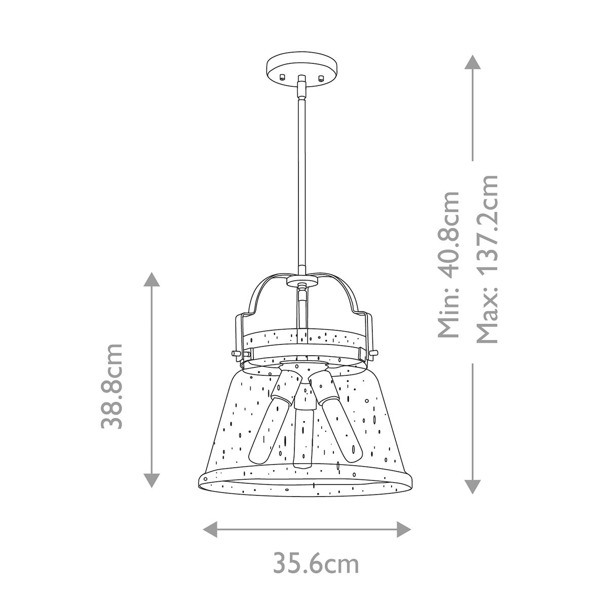 Wimberley 3 Light Brass Pendant Light