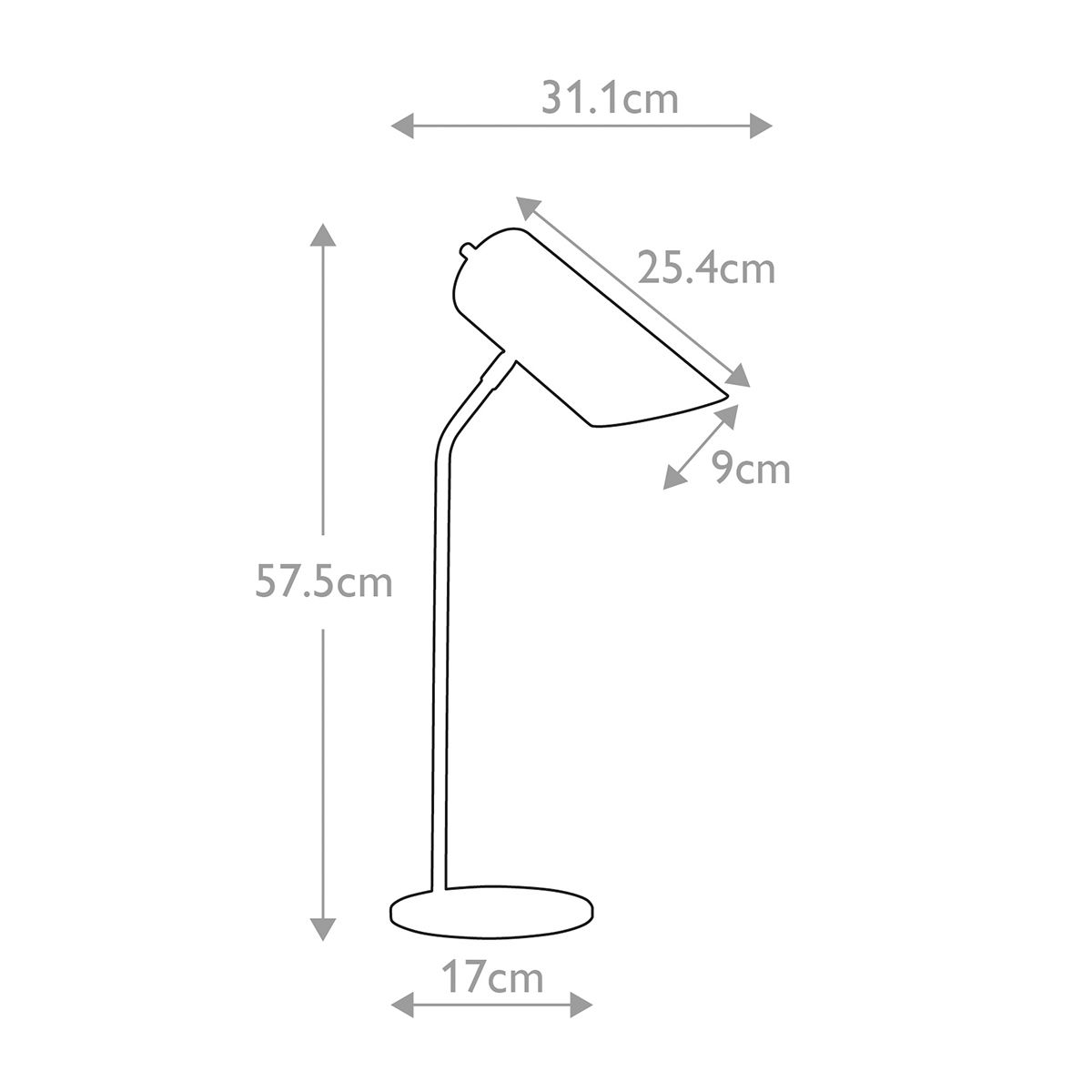 Elstead Quinto 1 Light Grey Polished Nickel Table Lamp
