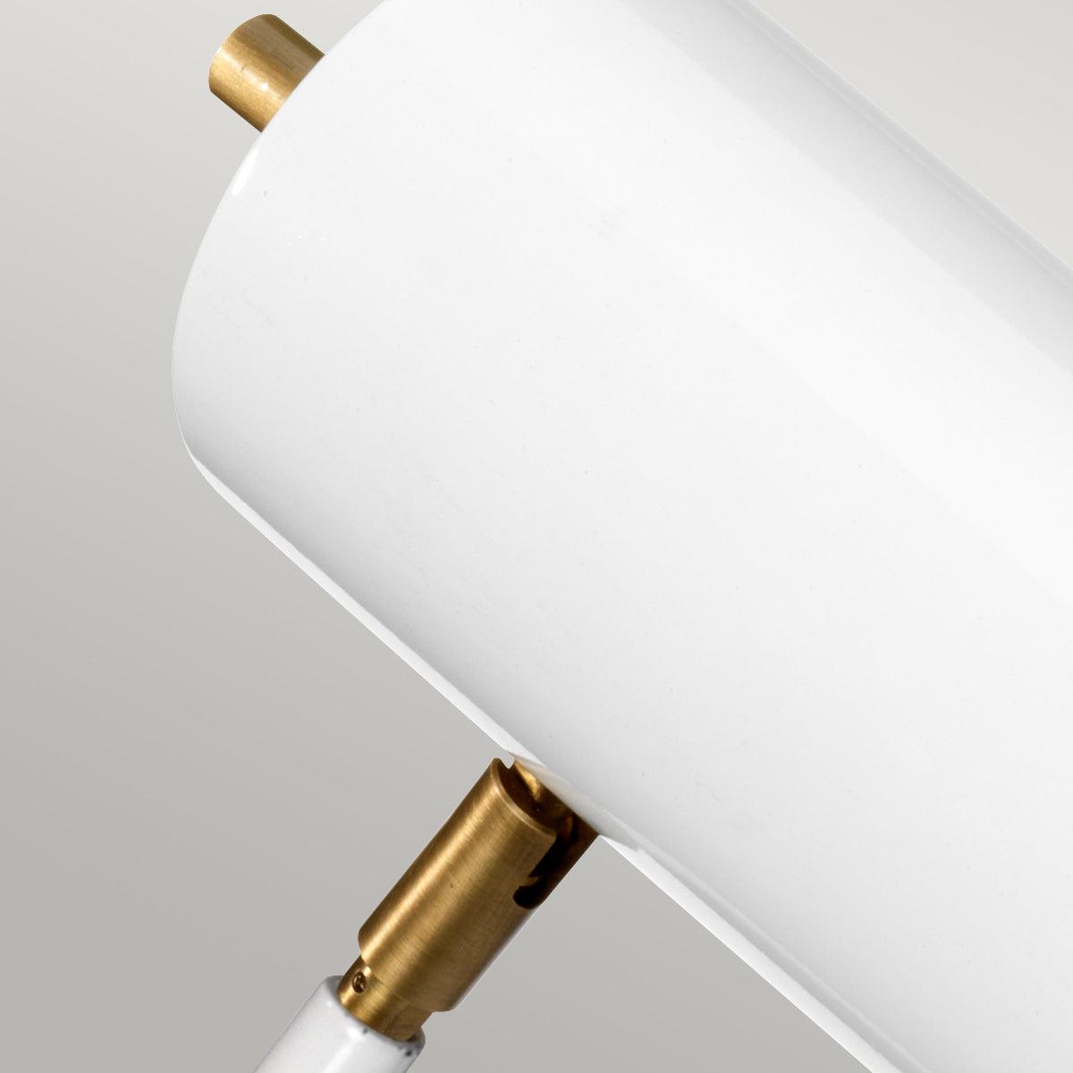 Quinto 1 Light White Aged Brass Table Lamp Elstead Lighting