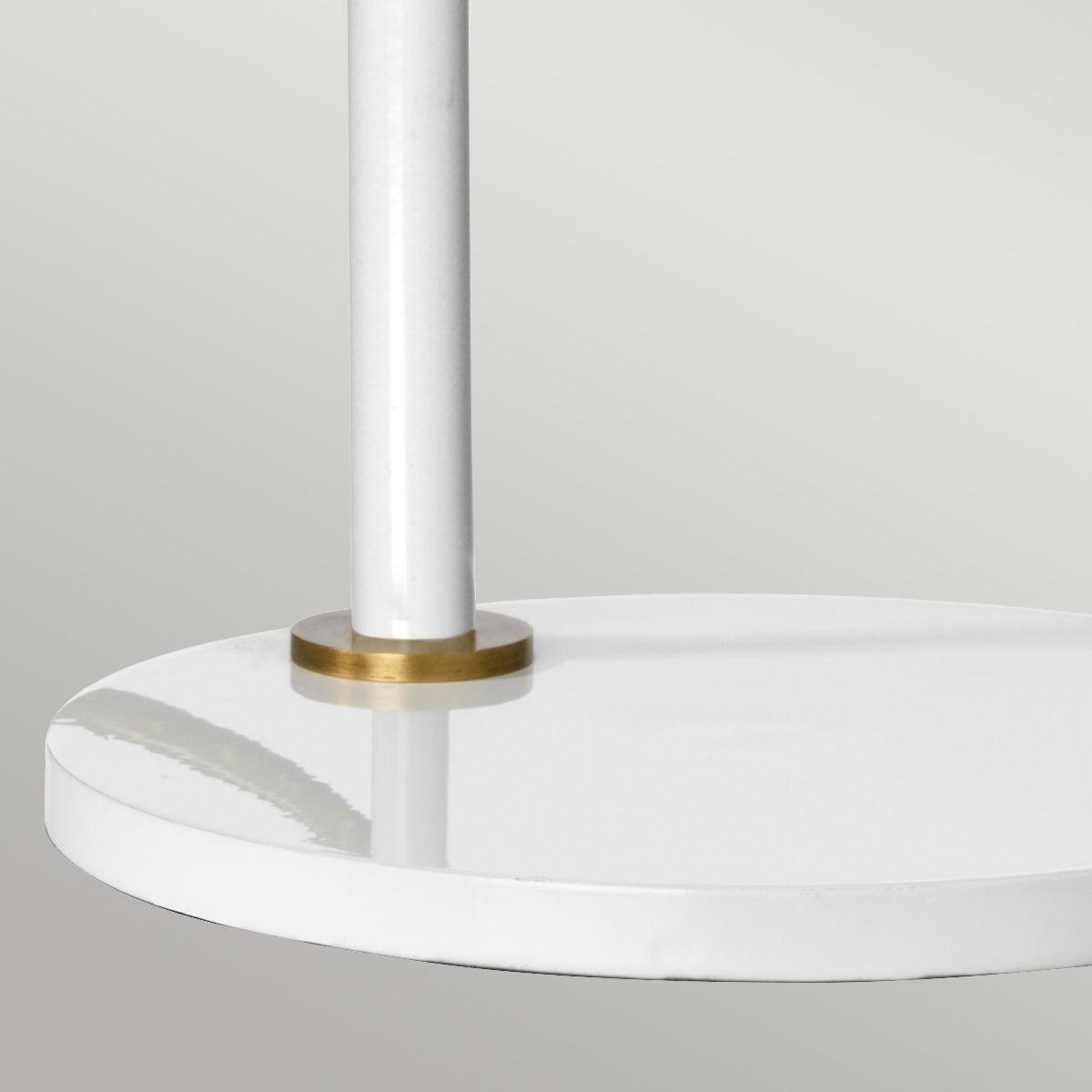 Quinto 1 Light White Aged Brass Table Lamp Elstead Lighting