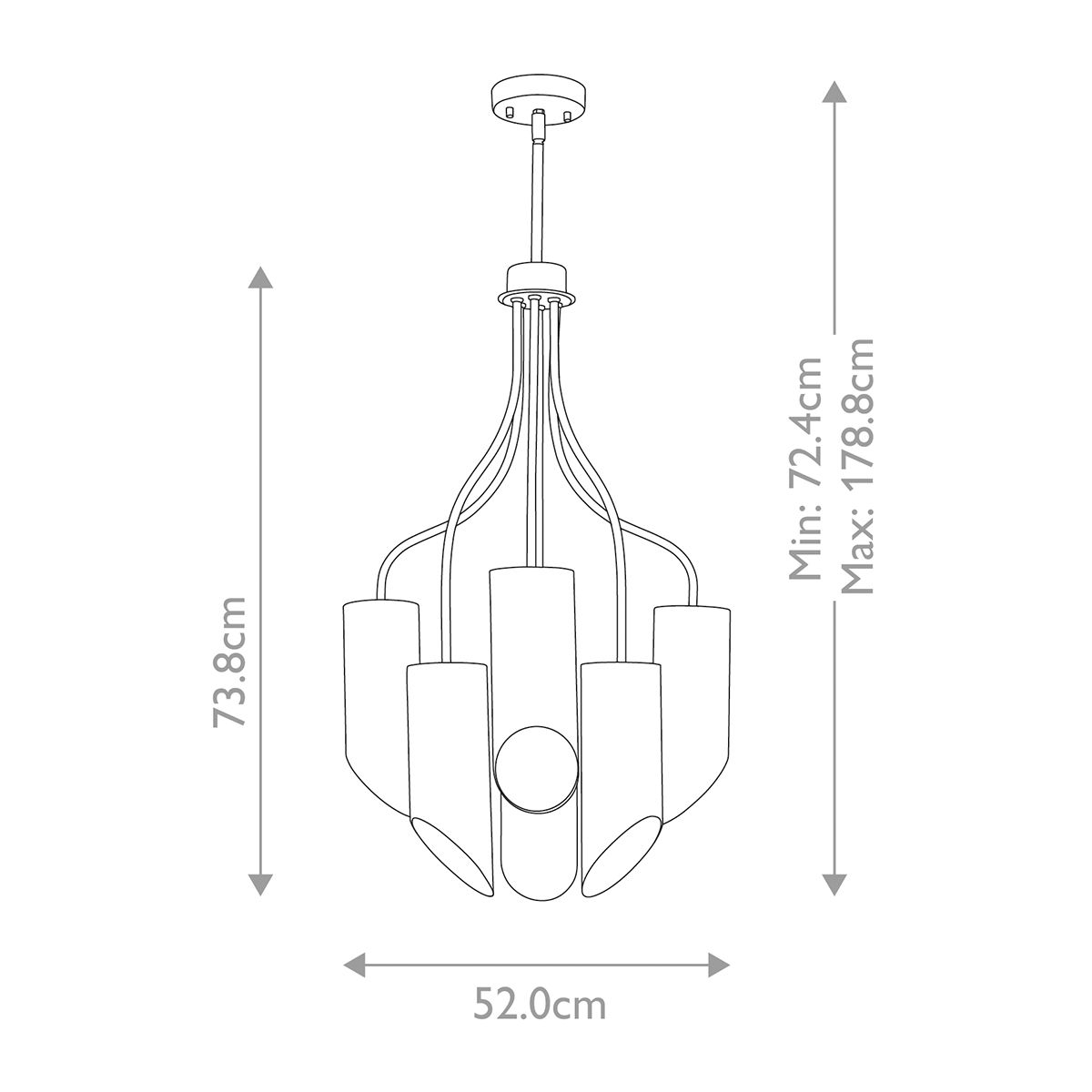 Elstead Quinto 6 Light White Aged Brass Chandelier