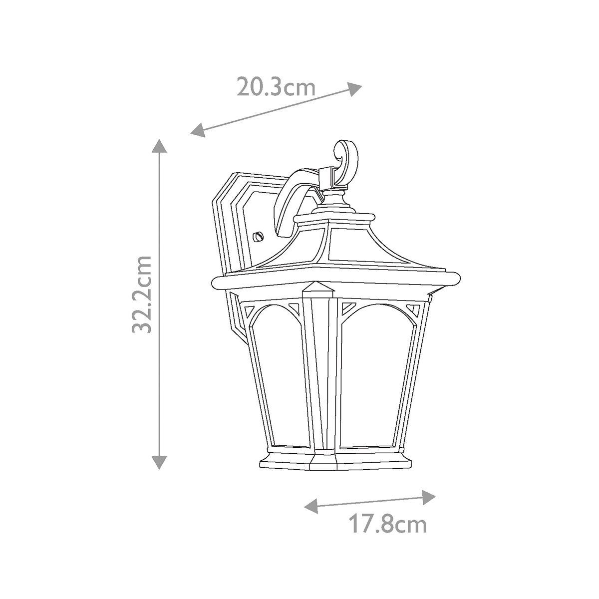Quoizel Bedford Small Black Outdoor Wall Light