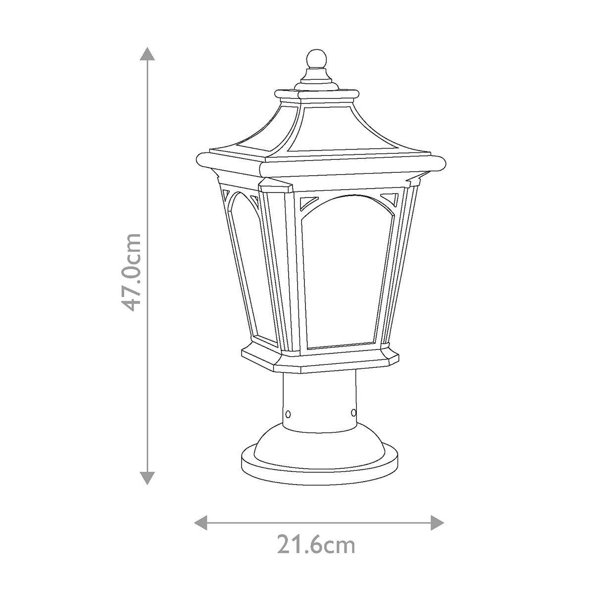 Quoizel Bedford Black Outdoor Pedestal Light
