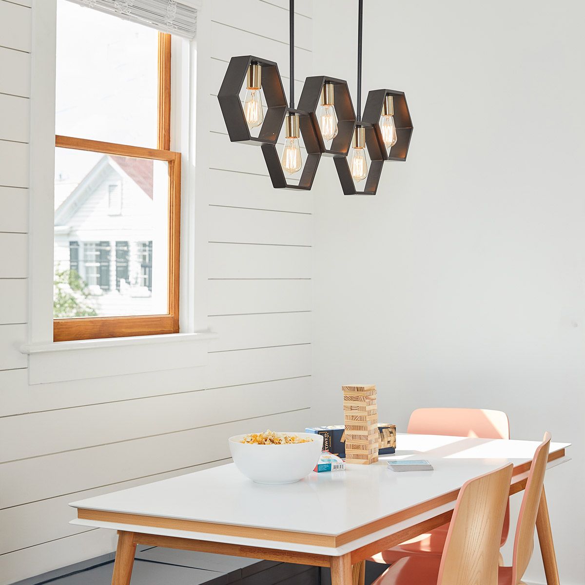 Bismarck Black 5 Light Linear Pendant Light
