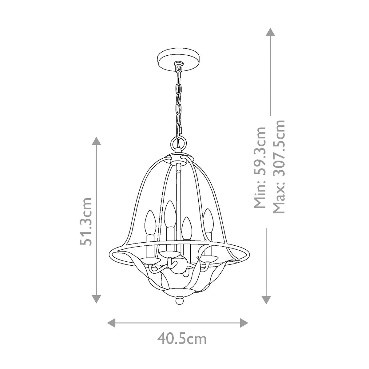 Quoizel Bradbury 4 Light Antique White Ceiling Pendant