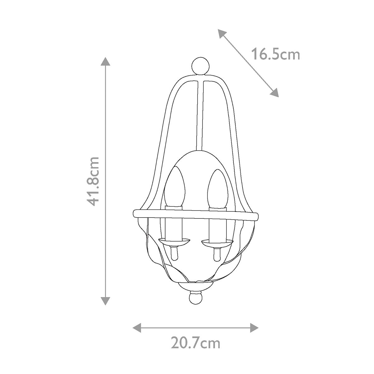 Quoizel Bradbury 2 Light Grey Wall Light