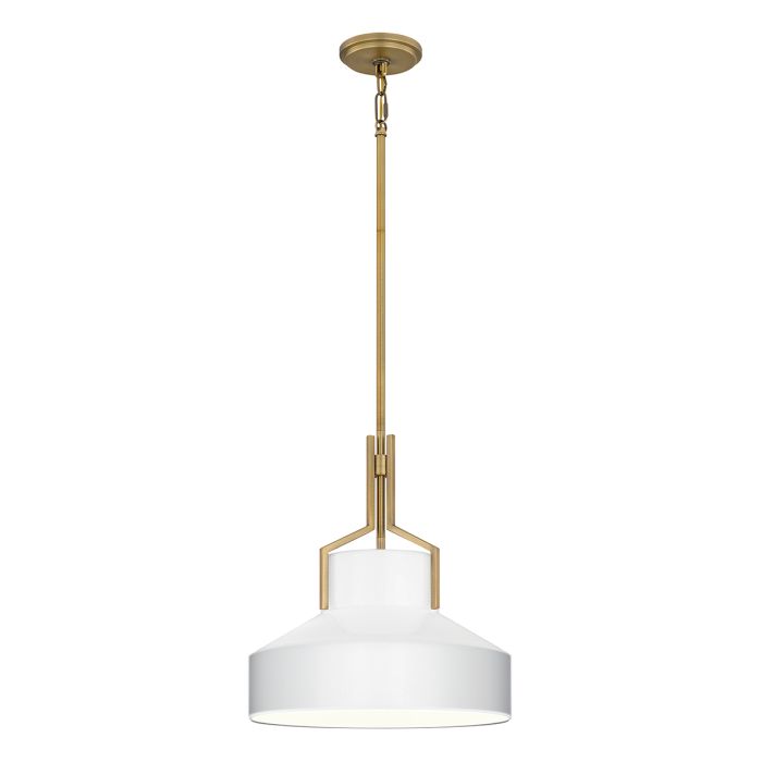 Quoizel Brecken Aged Brass and faux Alabaster glass Shade Ceiling Pendant Light by Quoizel Lighting QZ-BRECKEN-2P-AB-ABG