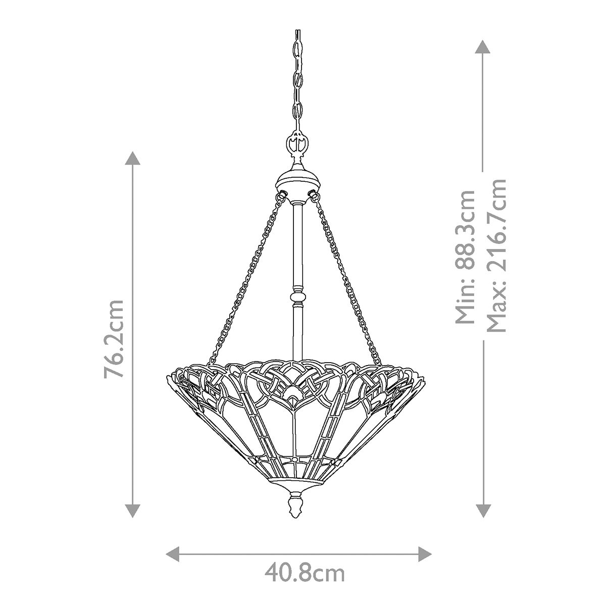 Quoizel Cambridge Inverted Tiffany Ceiling Light