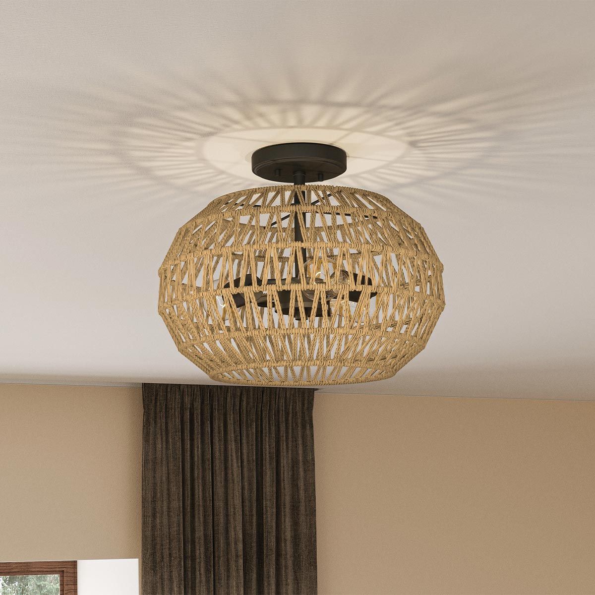 Quoizel Casablanca Bronze Semi Flush Ceiling
