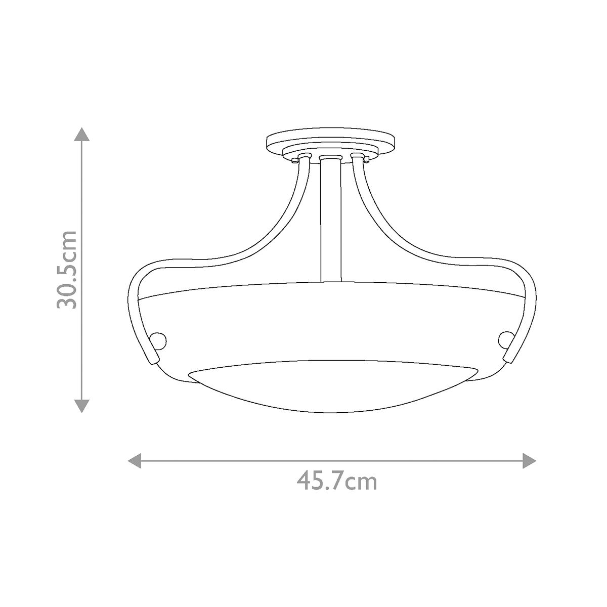 Quoizel Chantilly 3 Light Bronze Semi-Flush Mount Ceiling Light