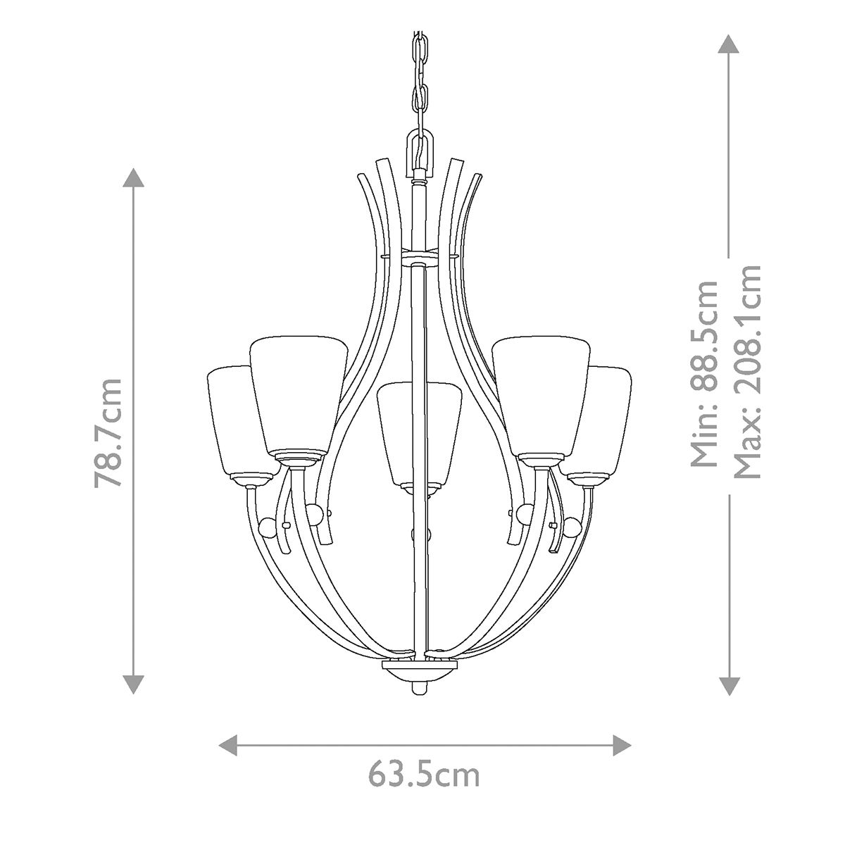 Quoizel Chantilly 5 Light Bronze Chandelier
