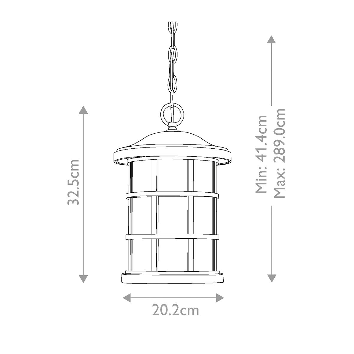 Quoizel Crusade 1 Light Black Chain Lantern