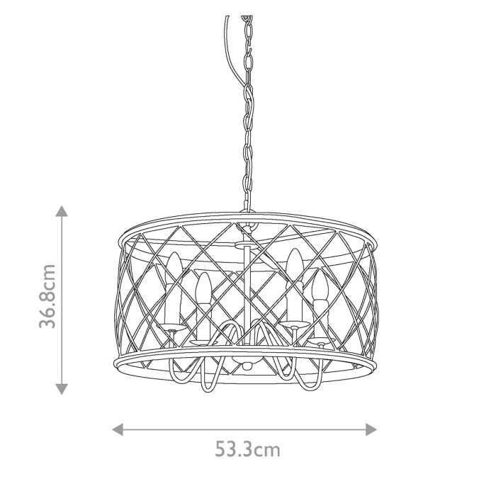 Quoizel Dury 4 Light Silver Pendant Chandelier