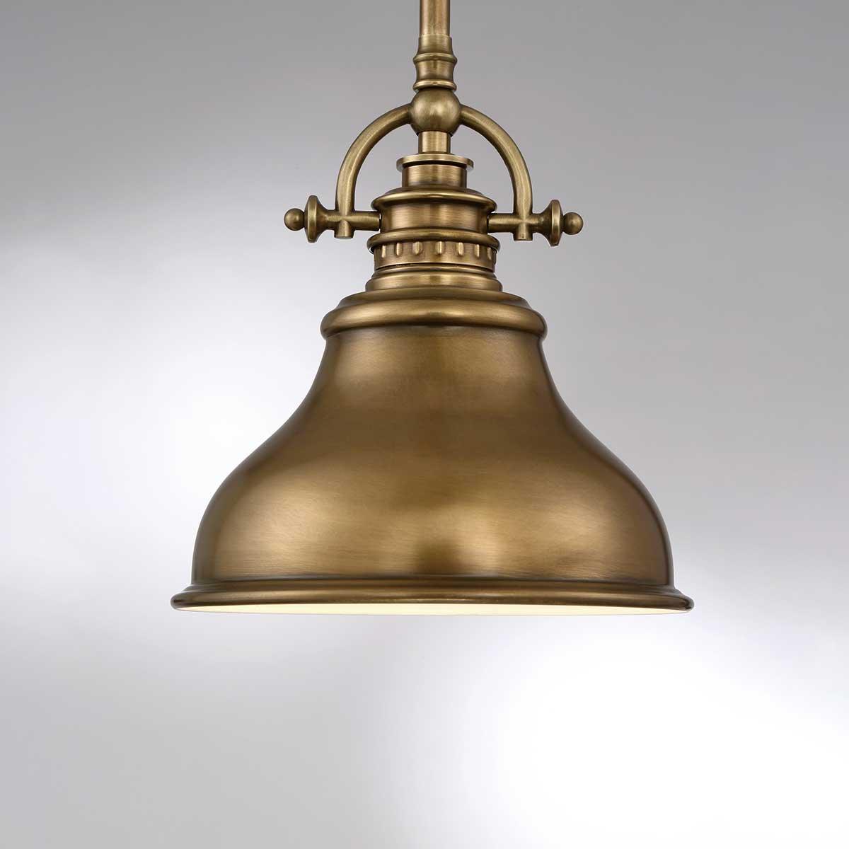 Quoizel Emery 1 Light Brass Mini Ceiling Pendant Light