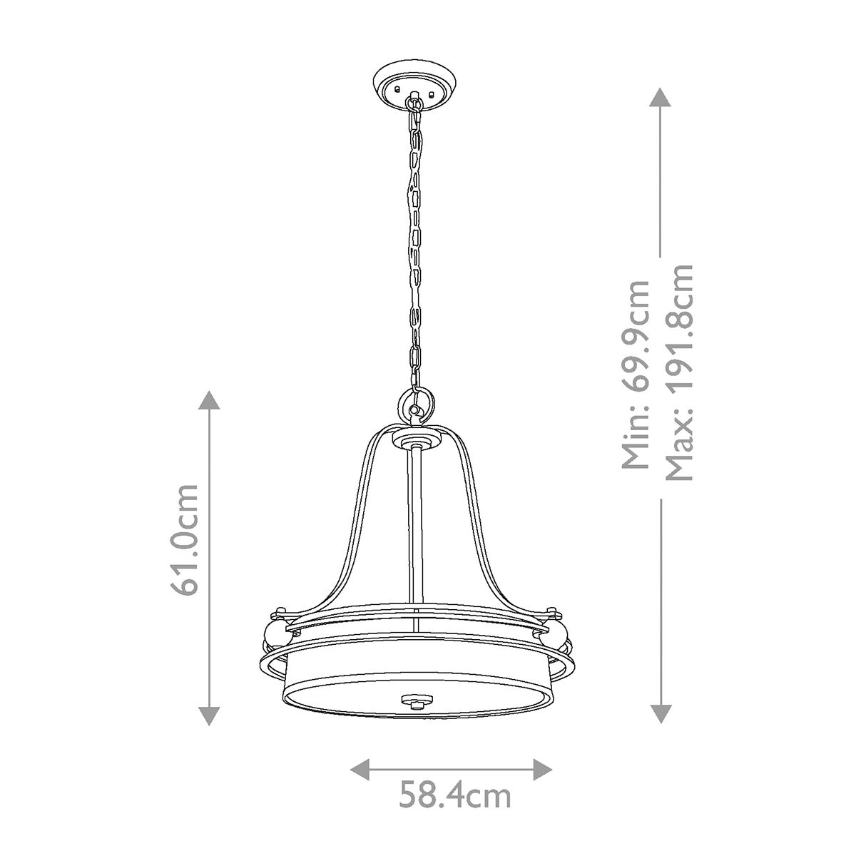Quoizel Gotham 5 Light Imperial Silver Pendant Ceiling Light