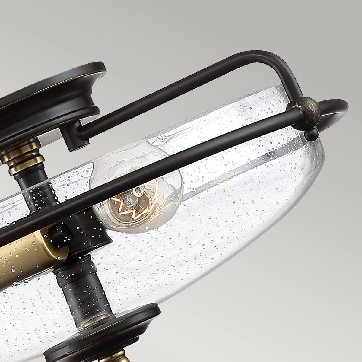 Quoizel Griffin 3 Light Glass Bronze/Brass Flush Mount