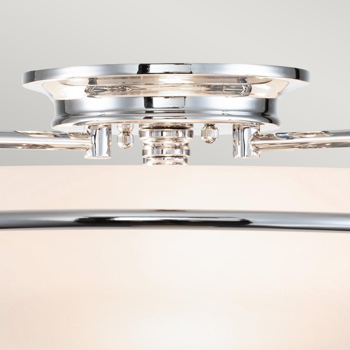 Quoizel Griffin 3 Light Frosted Glass Chrome Ceiling Flush