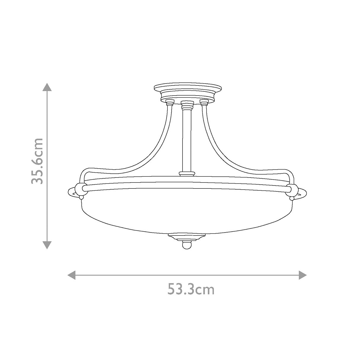 Quoizel Griffin Bronze 4 Light Ceiling Semi Flush