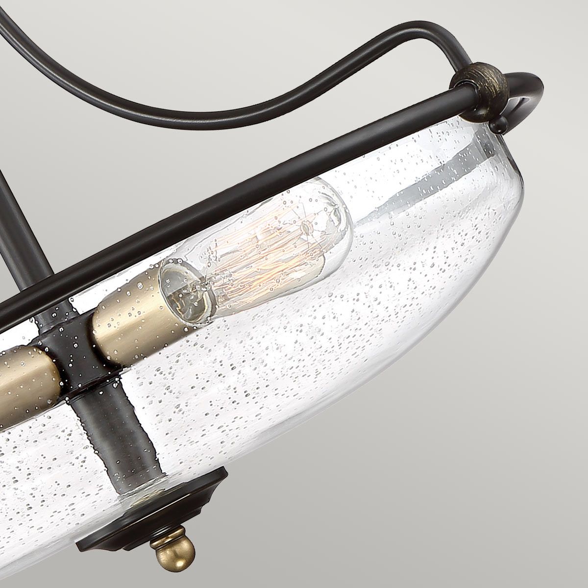 Griffin 3 Light Small Bronze Semi-Flush Ceiling Light