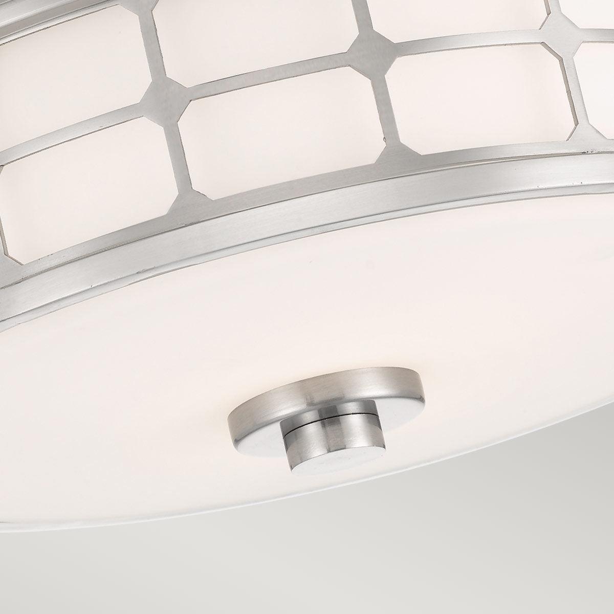 Quoizel Guardian 2 Light Flush Brushed Nickel Bathroom Light