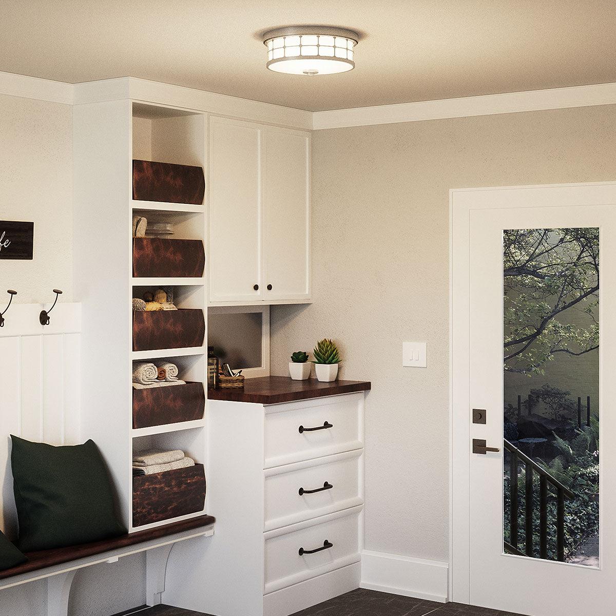 Quoizel Guardian 2 Light Flush Brushed Nickel Bathroom Light